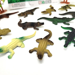 Đồ chơi 12 Cá Sấu giả bằng nhựa dẻo 5.5 cm New4all Wild Animal xinh xắn nhiều màu