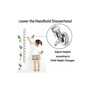 Điều chỉnh vòi hoa sen có xương gò má, vòi hoa sen SUP giá rẻ cho phòng tắm, đầu vòi hoa sen có thể tháo rời và hỗ trợ hút tường (bạc)