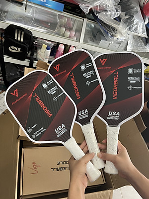 Vợt Pickleball Vigorball Professional dày 16mm nặng 230g, bề mặt carbon nhám bám bóng tặng kèm cuốn cán chặn mồ hôi tay, vợt pickleball phù hợp với mọi người chơi
