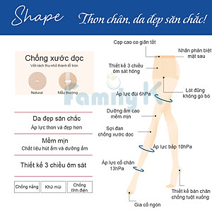 Vớ Quần tất Nhật Bản dòng Shape vỏ xanh có áp lực nén da đẹp và săn chắc hơn dùng hàng ngày chống nắng