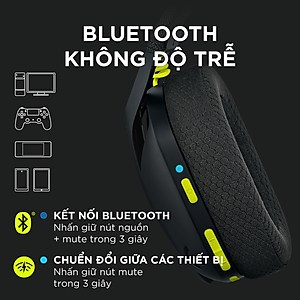 Tai nghe game không dây Bluetooth và Lighspeed Logitech G435 – Mic ảo tích hợp, nhẹ, tương thích PC, Điện thoại, PS4, PS5 -Hàng chính hãng