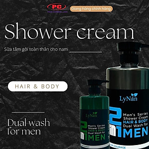 Sữa tắm gội Lynan cho nam, hương nước hoa cao cấp chai 1000ml