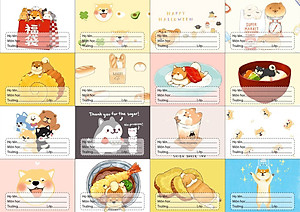 Nhãn vở set 80 nhãn vở hình cute . dễ thương đáng yêu