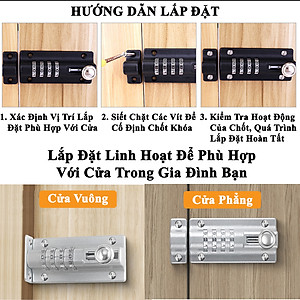Chốt Cửa Khóa Số Mật Khẩu Cơ KUNBE An Toàn Chắc Chắn