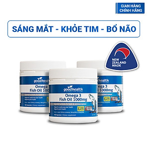 Combo 3 Hộp Dầu Cá Goodhealth Omega 3 Fish Oil 1000mg 150 Viên - Bổ Não - Tăng Trí Nhớ - Mắt Tinh - Chính Hãng Từ New Zealand
