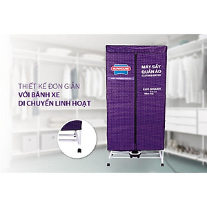 Tủ sấy quần áo Sunhouse SHD2707, Công suất 1500W, Có 3 tầng treo quần áo, Hàng chính hãng - Bảo hành 12 tháng