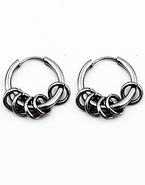 Bộ Bông tai nam inox khuyên tròn 12mm BT321 (Màu Bạc) - 2 chiếc