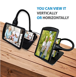 Kính lúp cao cấp để bàn đọc sách, đọc điện thoại Magnipros 1819+CP (4X, có đèn led chống chói và giảm mỏi mắt, có thể để bàn hoặc kẹp bàn)