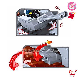 Đồ chơi lắp ráp xếp hình tàu chiến quân sự Qman 1722 – Tiến quân (539 mảnh ghép) dành cho bé trai từ 6 tuổi