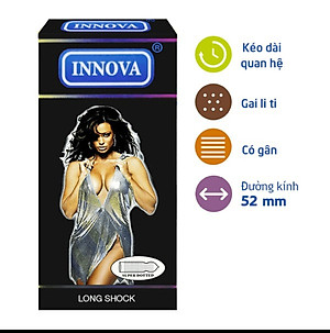 [24 cái] Bộ 2 hộp bao cao su Innova Đen - Kéo dài thời gian | Hộp 12 cái