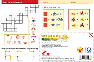 Tranh xếp hình Tia Sáng Nôbita - Thám hiểm mặt trăng (48 Mảnh Ghép) - Tặng kèm câu đố mặt sau cho bé