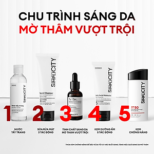 Bộ sản phẩm Men Stay Simplicity sáng da, mờ thâm cho nam: Sữa rửa mặt 100g + Vital Serum sáng da 30ml + Kem dưỡng ẩm 80g