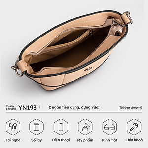 Túi Yuumy ( Thời trang nữ họa tiết hình vuông - Túi đeo chéo da Seasand YN193 )