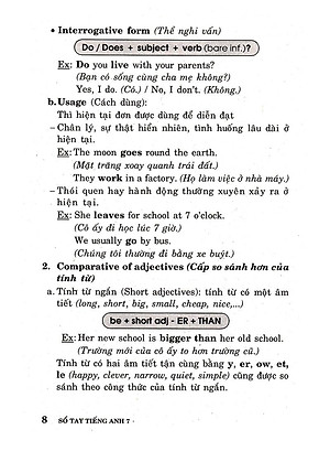 Sổ Tay Tiếng Anh - Lớp 7