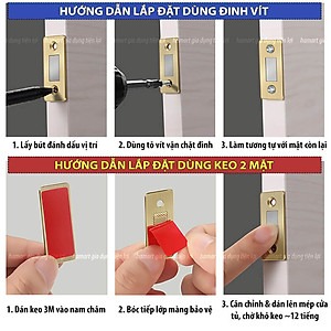 Nam Châm Hít Cửa Giữ Cố Định Ngăn Kéo Tủ Hút Dính Mạnh Keo Dán Tường Kèm Đinh Vít Tiện Lợi