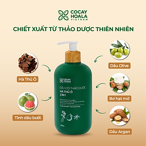Dầu Gội Xả 2in1 Hà Thủ Ô Cỏ Cây Hoa Lá VIETNAM - Dưỡng Tóc Đen Mượt, Bóng Khỏe, Dung tích 420g/chai