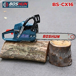 Máy Cưa Xích Chạy Xăng BOSHUN BS-CX16, Lam xích dài 16INCH, Bơm nhớt tự động - Động cơ xăng 2 thì 58CC mạnh mẽ