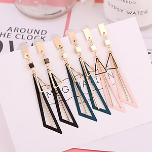 Bông tai nữ hình khối tam giác kép trẻ trung năng động