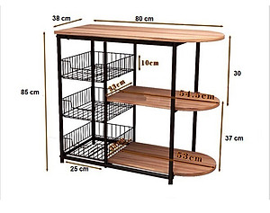 Kệ để đồ nhà bếp 176 loại khung thép sơn tĩnh điện chống gỉ và bong tróc,chịu lực cao mặt gỗ lõi xanh phủ melamine chống nước