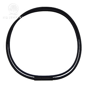 Dây da dây chuyền đeo cổ khóa inox đen cao cấp -  Ngọc Quý Gemstones