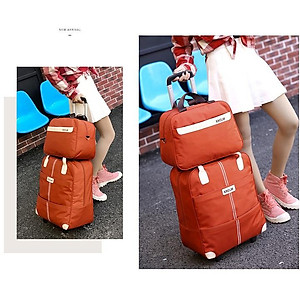 Vali kéo du lịch kèm túi xách thời trang, vali vải dù chống thấm nước