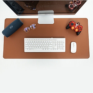Bàn Di Chuột - Miếng Lót Chuột Cỡ Lớn Doron-HDC01 Size 40x80, 45x90 cm - Kiêm Deskpad Thảm Da, Trải Bàn Làm Việc Chống Nước Dùng Được Hai Mặt - Hàng Nhập Khẩu
