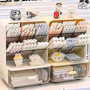 Tủ Kệ Đựng Bút 4 Tầng 8 Ngăn, Kệ Bút Văn Phòng Phẩm Cao Cấp Nhựa Trong Suốt - HÀNG CHÍNH HÃNG MINIIN