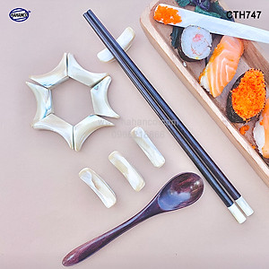 Combo 10 chiếc Gác đũa Thần Tài bằng ốc biển liền khối nhập khẩu từ New Zealand và Úc (CTH747) Nổi ánh xà cừ rất đẹp - mang lại bữa cơm ngon và tài lộc cho gia chủ 