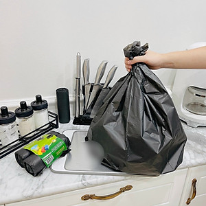 Túi đựng rác gia đình , Bao đựng rác văn phòng 1kg 3 cuộn màu đen