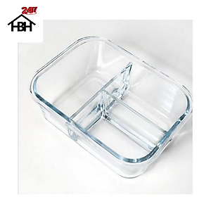 Hộp thủy tinh 3 ngăn đựng cơm tặng kèm thố tròn đựng canh và thìa inox