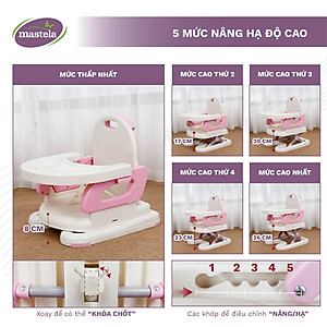 Ghế ăn dặm cho bé gấp gọn và nâng hạ độ cao Mastela 7110 - 7112 - Ghế tập ăn dặm đạt chuẩn ASTM Mỹ BPA Free