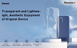 Ốp lưng trong suốt Baseus Simple Case dùng cho iPhone 12 mini / iPhone 12 / iPhone 12 Pro / iPhone 12 Promax (Ultra Slim, High Transparent, Soft TPU Silicone)_ Hàng Nhập Khẩu 