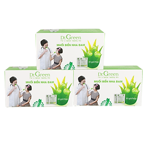 Muối rửa mũi Nha Đam Dr.Green| Hộp 30 gói| Dùng cho bé và người lớn| Hỗ trợ điều trị viêm mũi, sổ mũi, viêm mũi xoang