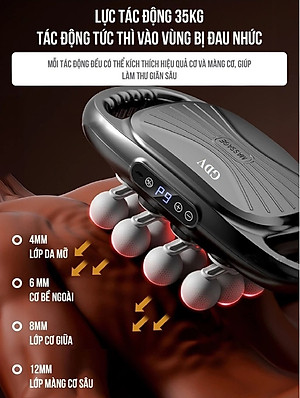 [Tặng củ sạc + cáp sạc] Máy Massage Toàn Thân Cầm Tay 16 Đầu, Máy Mát Xa Đấm Lưng 16 Đầu GDV - Hàng Chính Hãng