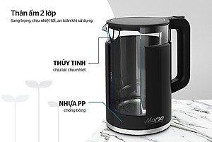 Ấm Siêu Tốc Thủy Tinh Sunhouse SHD1330 (1.7 Lít) - Hàng Chính Hãng