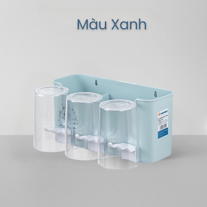 Kệ Để Bàn Chải, Cốc Và Kem Đánh Răng Việt Nhật, Bộ Cắm Bàn Chải 3 cốc - Nhựa Việt Nhật Chính Hãng