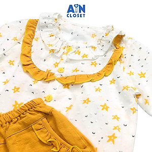 Bộ quần áo dài bé gái họa tiết Hoa thủy tiên vàng cotton hạt - AICDBGUJCKWJ - AIN Closet