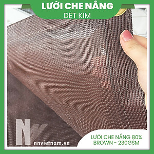 Lưới che nắng 80% may viền khuy sẵn - Màu Nâu (Nhiều kích thước)
