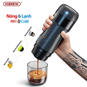 Máy pha cà phê mini HiBREW H4A cầm tay 3 trong 1 sử dụng mọi nơi, pha cafe espresso, cà phê viên nén, nóng và lạnh, hàng chính hãng