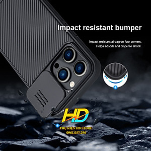 Ốp Lưng Bảo Vệ Camera Dành Cho iPhone 14 Pro Max / 14 Pro / 14 Plus/ 14 Chính Hãng Nillkin CamShield Có Nắp Trượt Camera, Chống Sốc, Chống Trượt, Chống Vân Tay, Tản Nhiệt - Hàng Chính Hãng