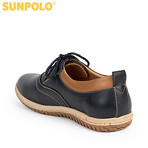 Giày nam Da bò Buộc dây SUNPOLO SPH424 (Xanh navy, Nâu)