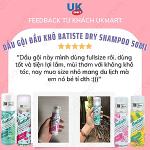 Dầu Gội Khô Batiste 200ml Dry Shampoo Gội khô Anh Chính Hãng 100% UK