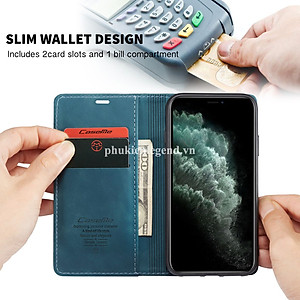 Bao da dạng ví hiệu Caseme dành cho iPhone 11 Pro Max , iPhone 11 , iPhone 11 Pro  chống sốc chống va đập, kèm ngăn đựng thẻ đựng tiền tiện lợi - Hàng chính hãng
