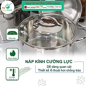 Bộ 5 Nồi 3 Đáy Inox 304 Kiểu Sillic Fivestar Tặng 1 vá canh