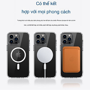 Ốp lưng trong suốt sạc nam châm từ tính cho iPhone 15 Pro Max / 15 Pro / 15 Plus / iP 15 hiệu Likgus Crystal Magnetic - Trang bị đệm khí 4 góc, chống ố vàng, bảo vệ viền camera - Hàng nhập khẩu