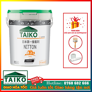 10 Kg Keo Sơn Chống Thấm Sàn TAIKO NITTON (Gốc Acrylic) -  Chống Thấm Lộ Thiên, Sàn Mái, Máng Xối, Ban Công, Lô Gia Tặng Kèm Vải Kết Cấu/Hiệu Quả Hơn Khi Pha Xi Măng