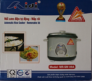 Nồi Cơm Điện Tự Động Nắp Rời Aidi MR-SM 09A (1,8 lít) - Màu Ngẫu Nhiên - Chính Hãng