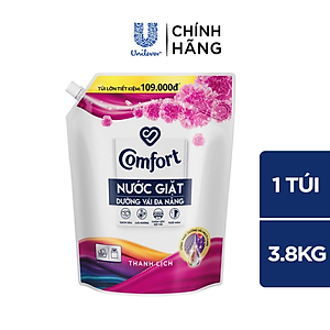Nước Giặt Comfort Dưỡng Vải Đa Năng Hương Thanh Lịch Túi 3.6KG
