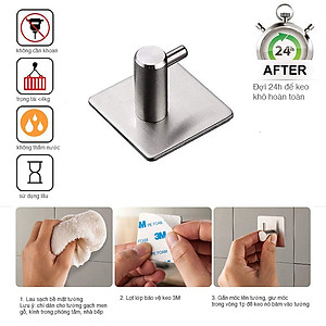 Combo 4 Móc Inox SUS304 Dính Tường treo quần áo, treo khăn tắm