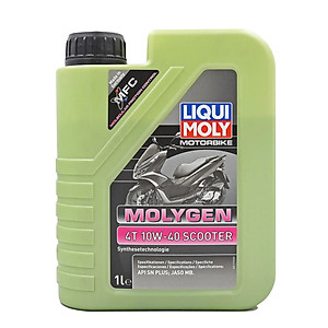 Dầu nhớt tổng hợp chuyên dụng cho xe tay ga Molygen Liqui Moly 1L 10W40 21719  - Tặng kèm 1 khăn lau chuyên dụng 3M màu ngẫu nhiên